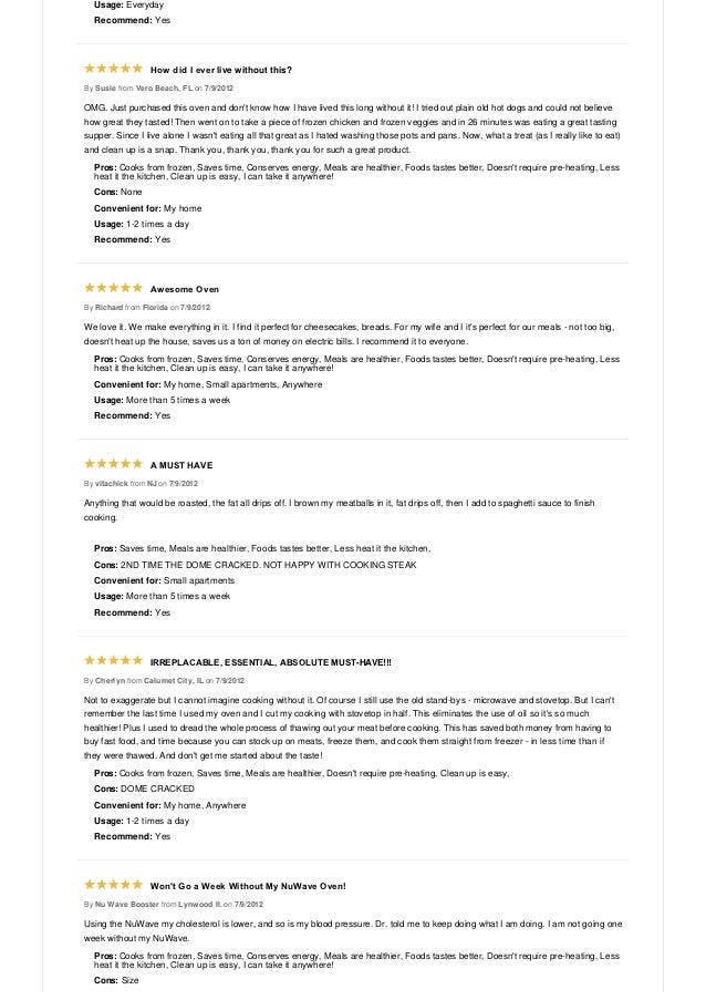 NuWave Oven Reviews and Information NuWave Oven Reviews and Information